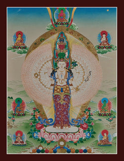 Avalokiteshvara Thangka (1000 Arms) | 5 Dhyani Buddhas