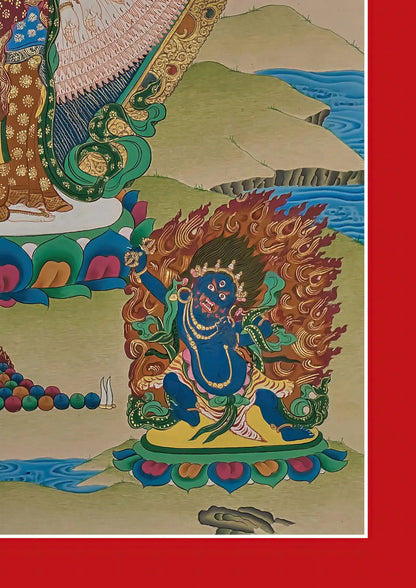 Avalokiteshvara Thangka / Chenrezig Thangka | Bodhisattvas, Deity, and Amitabha Buddha