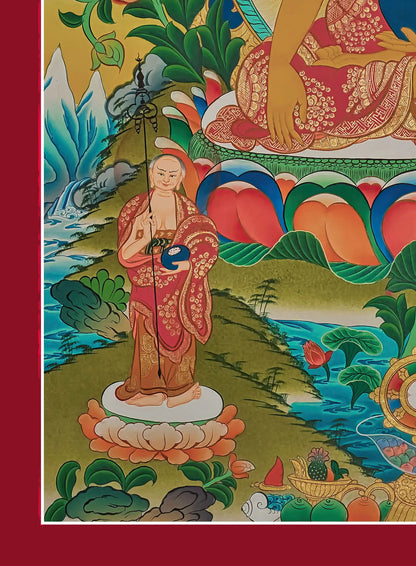 Shakyamuni Buddha Thangka (Nature & Disciples)