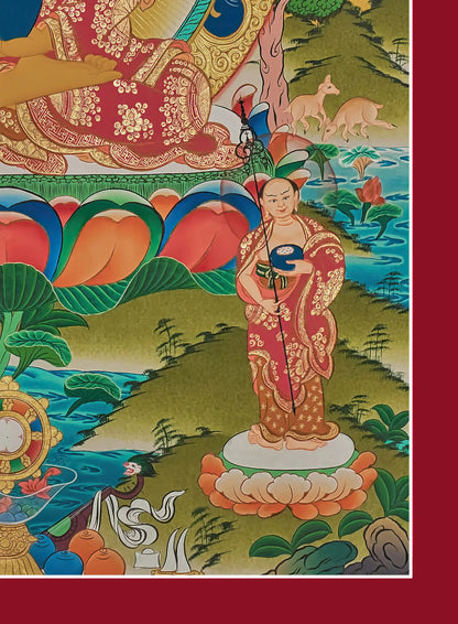 Shakyamuni Buddha Thangka (Nature & Disciples)
