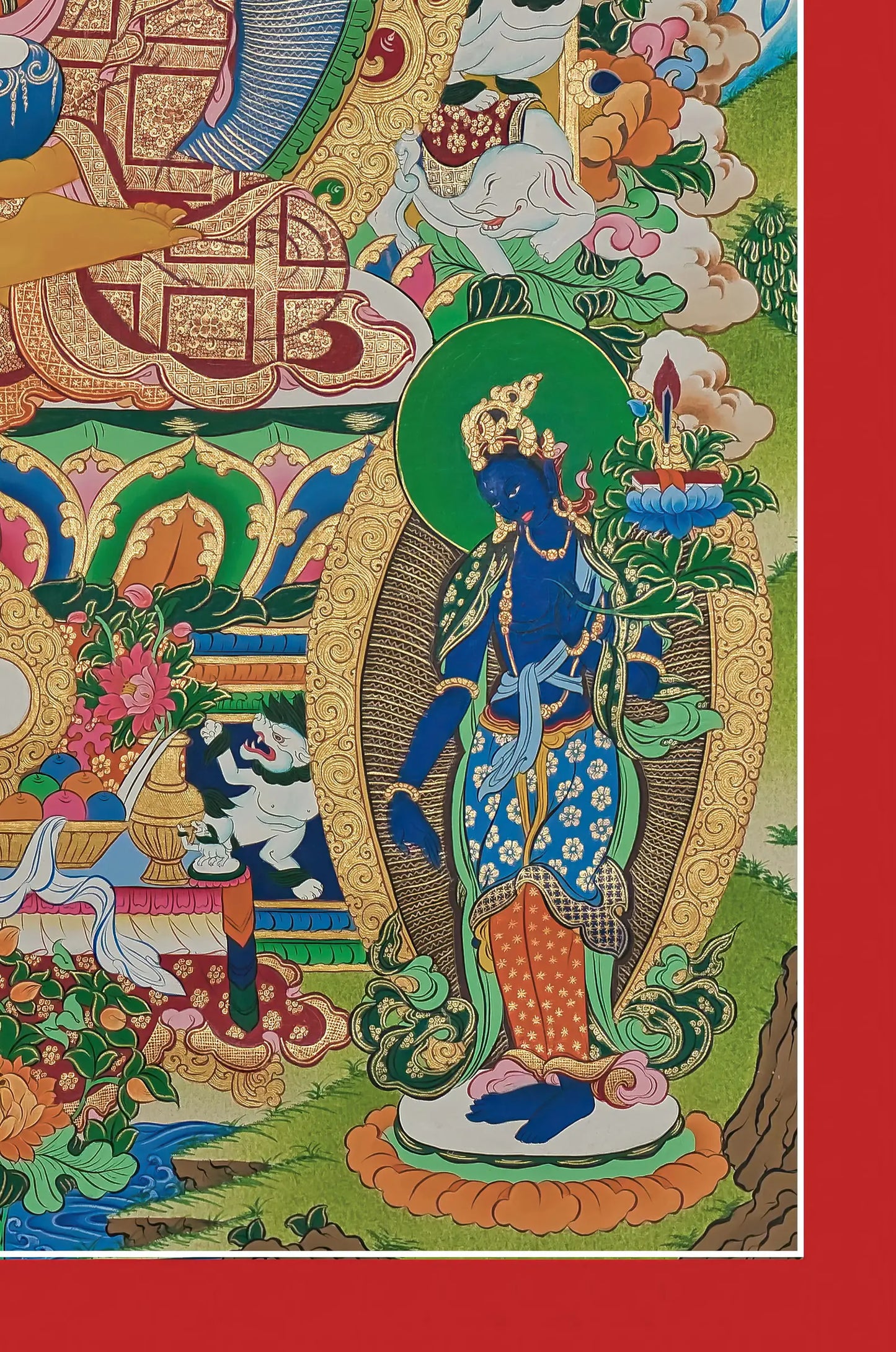 Shakyamuni Buddha Thangka (With Bodhisattvas)