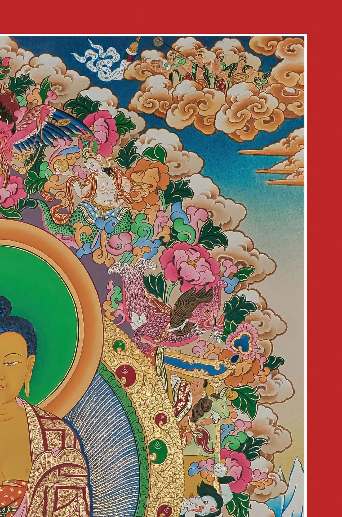 Shakyamuni Buddha Thangka (With Bodhisattvas)