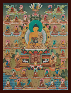 Thirty Five Buddhas Thangka - (18" * 24")
