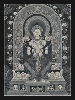 Maitreya Thangka (Bodhisattva) | Black and White