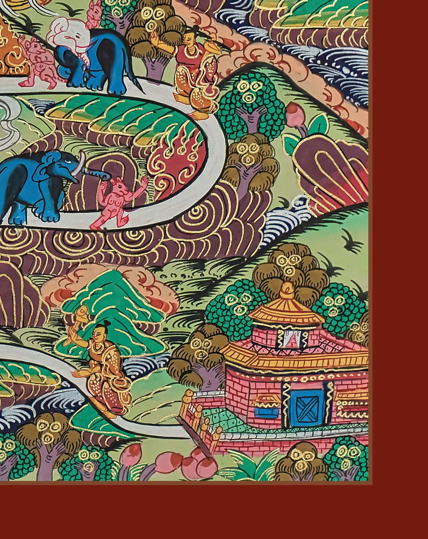 Path to Nirvana Thangka (Colorful)