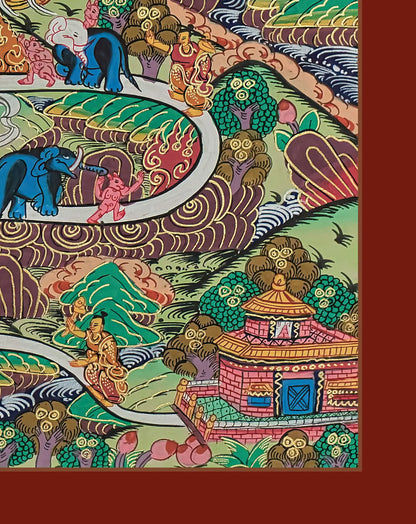 Path to Nirvana Thangka (Colorful)