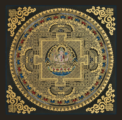 Black and Gold Chenrezig Mandala