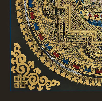 Black and Gold Chenrezig Mandala