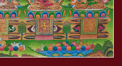 Five Dhyani Buddhas Thangka (landscape)