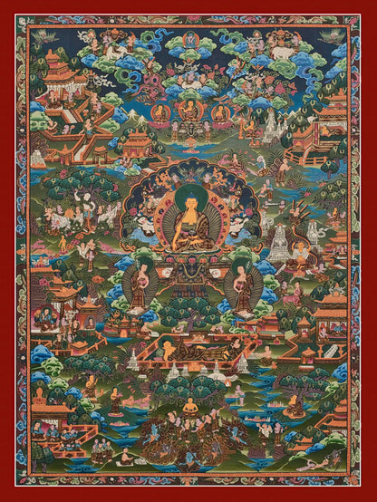 Life of Buddha Thangka - (23" * 33")