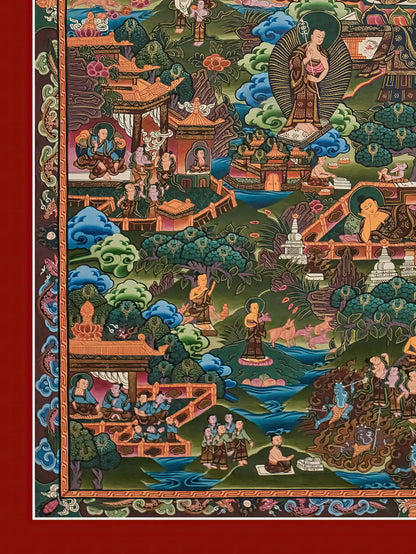 Life of Buddha Thangka - (23" * 33")