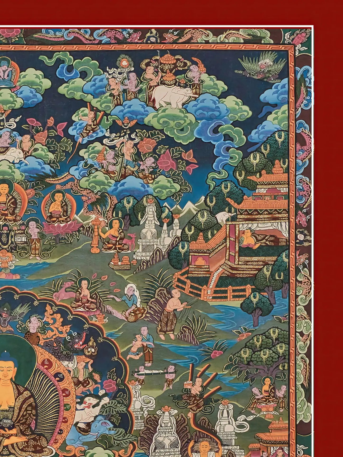Life of Buddha Thangka - (23" * 33")
