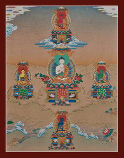 5 Dhyani Buddhas Thangka - (17" * 22")