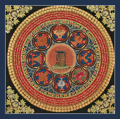 Buddhist Mantra Mandala (19" x 19")