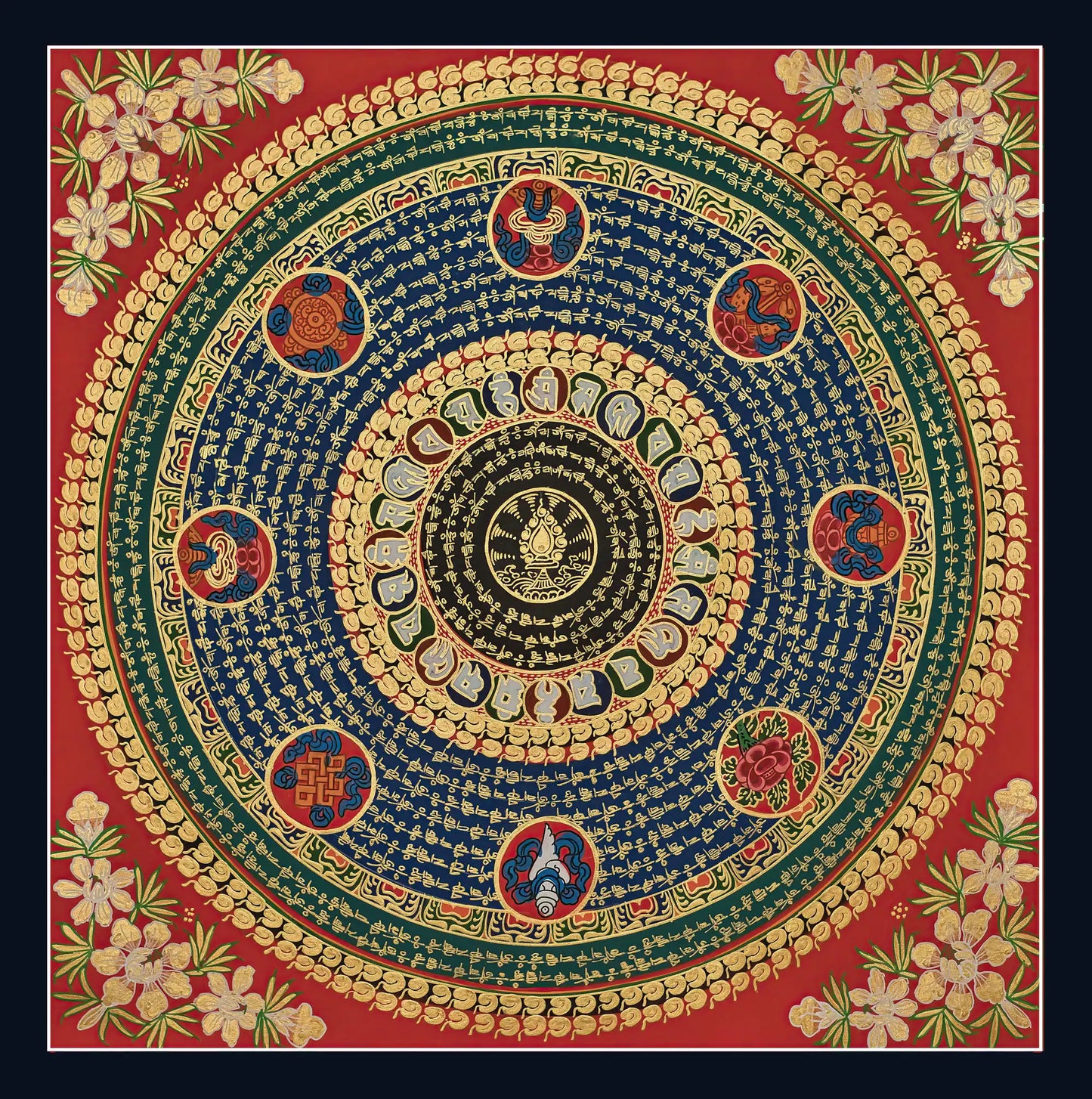 Buddhist Mantra Mandala (19" x 19")