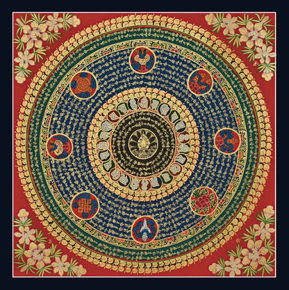 Buddhist Mantra Mandala (19" x 19")
