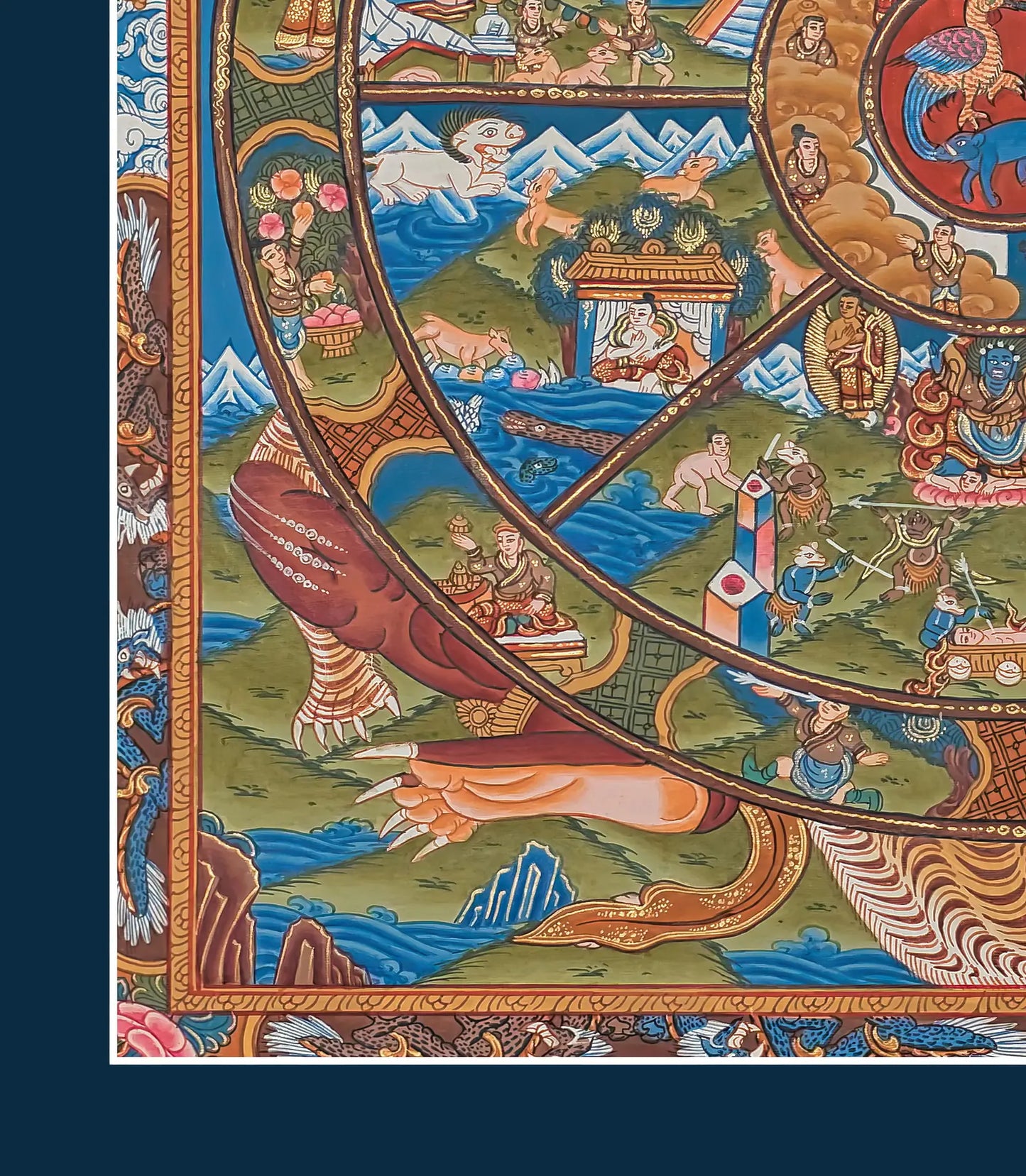 Wheel of Life Thangka - (12" * 15")