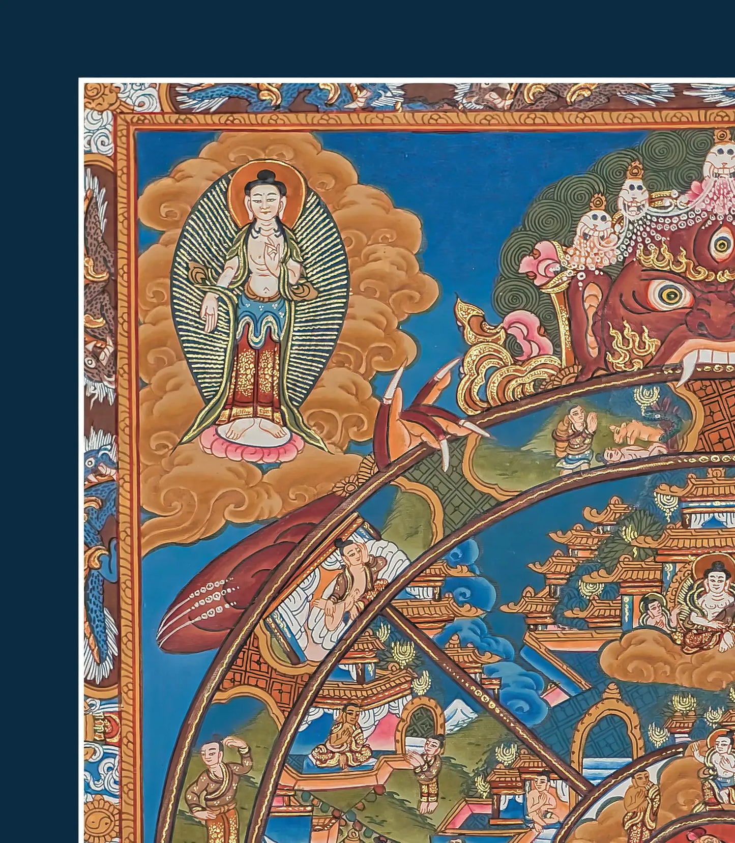 Wheel of Life Thangka - (12" * 15")