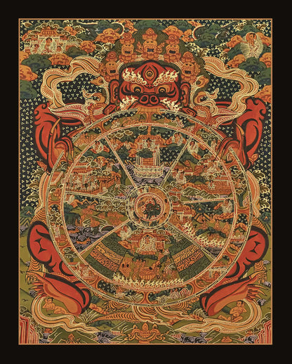 Wheel of Life  Thangka - (10" * 13")