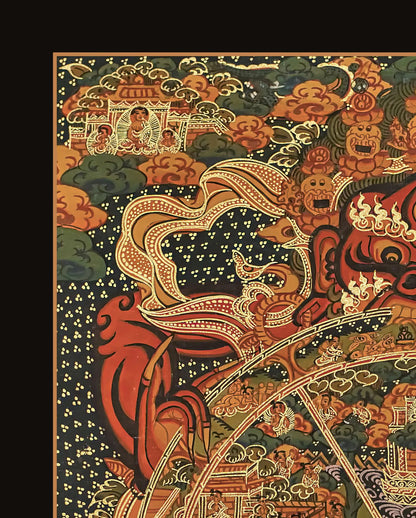 Wheel of Life  Thangka - (10" * 13")