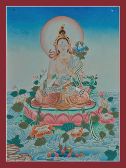 White Tara Thangka - (18" * 24")