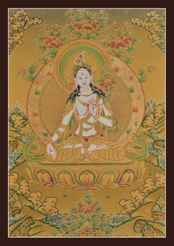 White Tara Thangka - (20" * 30")