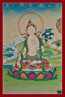 White Tara Thangka - (20" * 30")