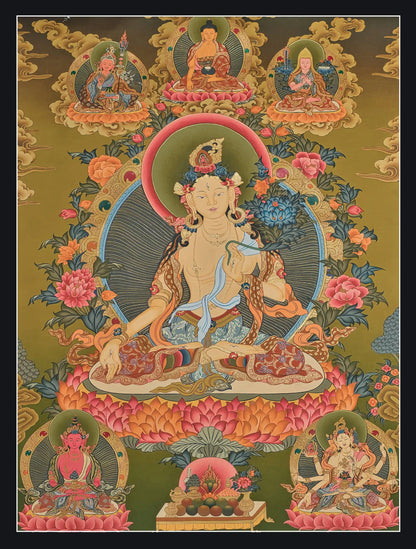 Painting of White Tara Buddhist Goddess