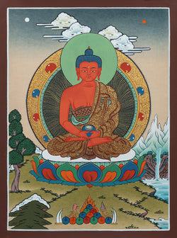 Amitabha Buddha Thangka - (10" * 14")
