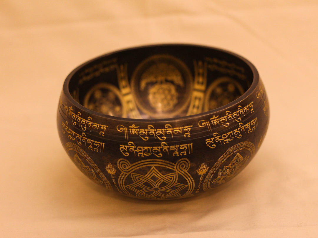 Avalokiteshvara Engraved Singing Bowl (Machine Made)