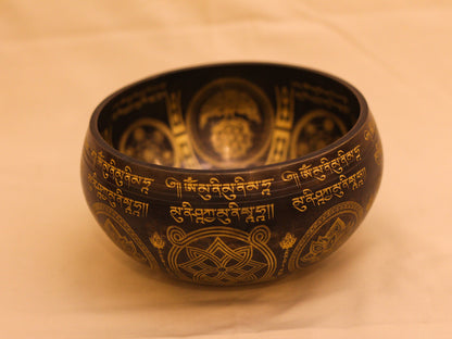 Avalokiteshvara Engraved Singing Bowl (Machine Made)