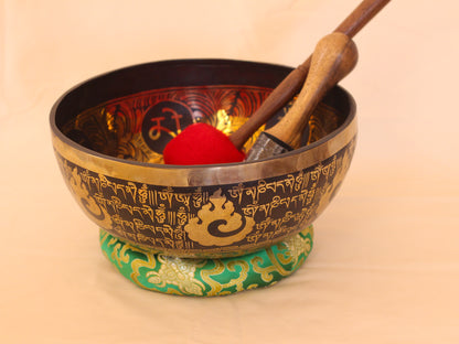 Buddha Engraved Singing Bowl (Black)