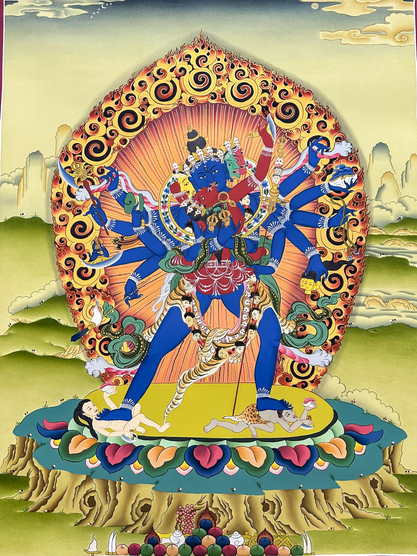 Hand-Painted Chakramsamvara Thangka | Traditional Tibetan Art