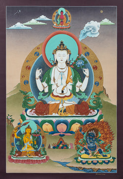 Chenrezig Thangka - (16" * 24")