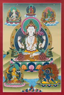 Chenrezig Thangka - (16" * 24")