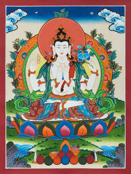 Chenrezig Thangka Painting