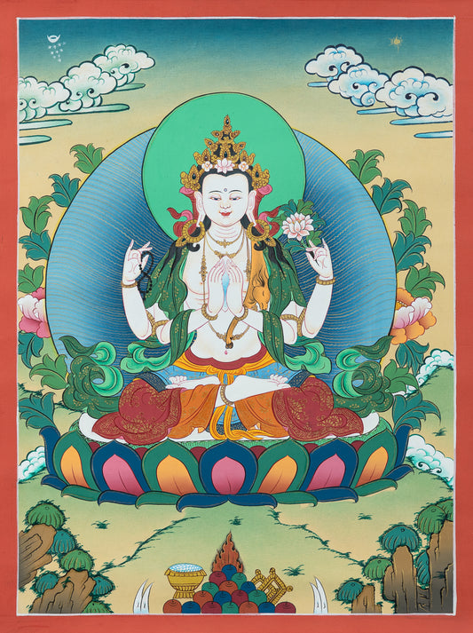 Chenrezig Thangka Painting