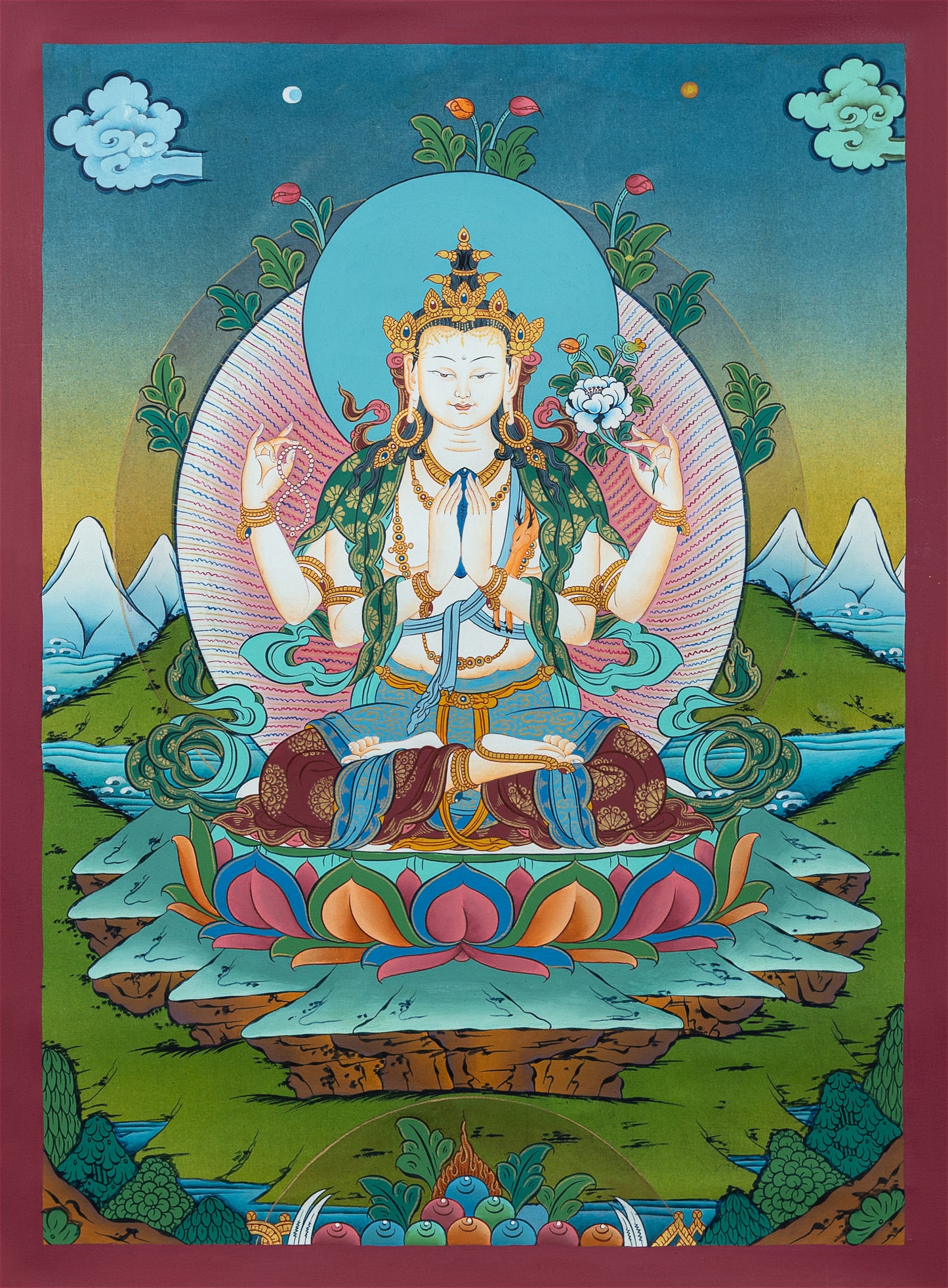 Chenrezig Thangka Painting