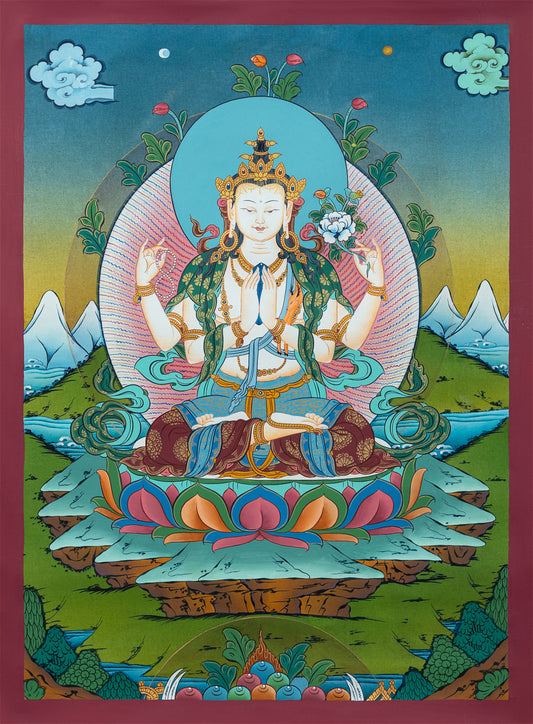 Chenrezig Thangka Painting