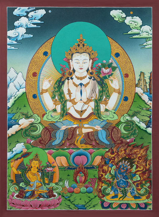 Chenrezig Thangka Painting