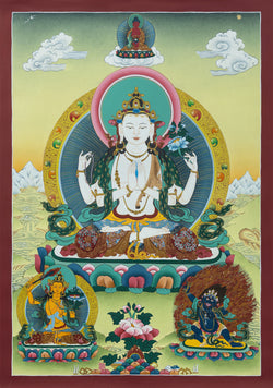 Chenrezig Thangka - (16" * 24")