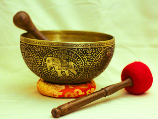 Elephant Engraved Singing Bowl