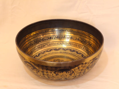 Flower Engraved Singing Bowl
