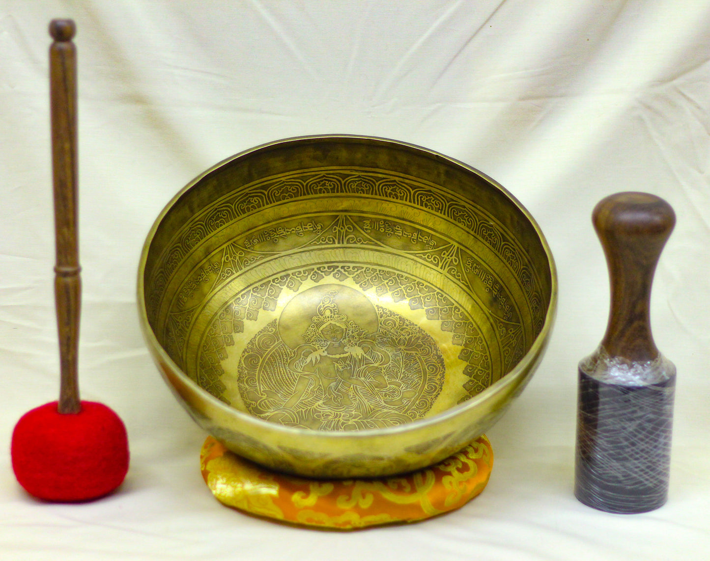Green Tara Engraved Singing Bowl