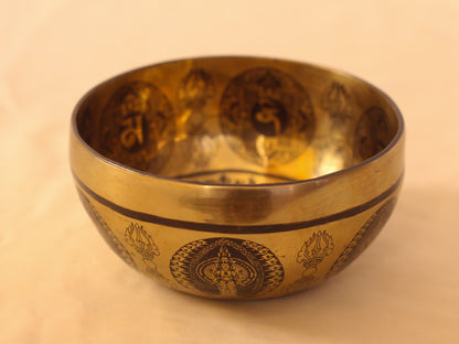 Avalokiteshvara Engraved Singing Bowl