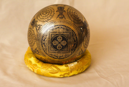 Green Tara Engraved Singing Bowl