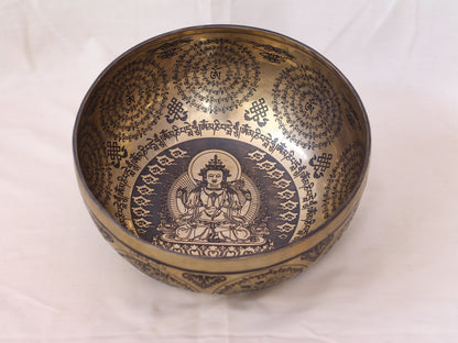 Chenrezig Engraved Singing Bowl