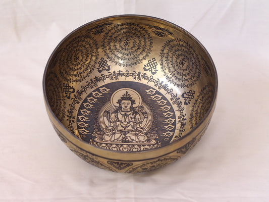 Chenrezig Engraved Singing Bowl
