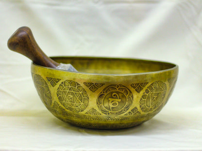 Green Tara Engraved Singing Bowl