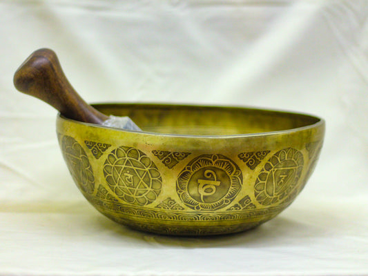 Green Tara Engraved Singing Bowl
